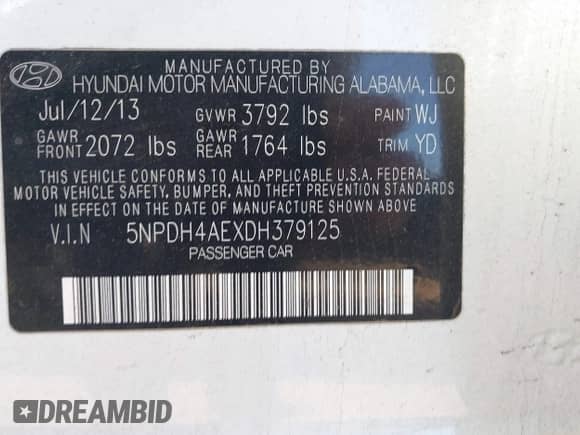 2013 Hyundai Elantra GLS с VIN 5NPDH4AEXDH379125, выставлен на аукционе IAAI как лот 43369692 с пробегом 107 972 миль миль и . История ставок и продаж доступна на DreamBid. Изображение 9.