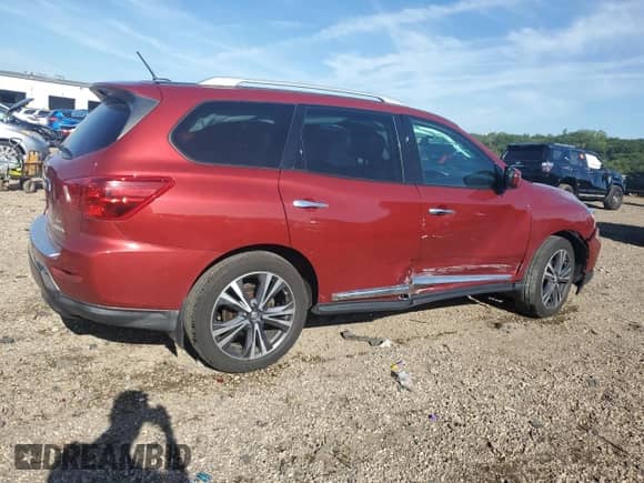 2017 Nissan Pathfinder S with VIN 5N1DR2MM8HC905527, listed as a Copart auction lot 70283665 with 103,121 mi miles and Salvage title. Bid and sale history available at DreamBid. Image 3.