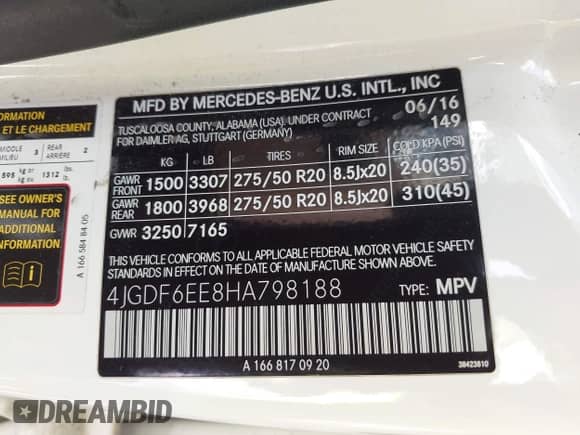 2017 Mercedes-Benz GLS 450 с VIN 4JGDF6EE8HA798188, выставлен на аукционе IAAI как лот 42580425 с пробегом 81 534 миль миль и . История ставок и продаж доступна на DreamBid. Изображение 9.