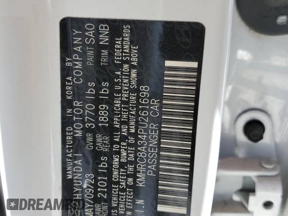 2023 Hyundai Venue SEL с VIN KMHRC8A34PU261698, выставлен на аукционе Copart как лот 84992335 с пробегом 17 154 миль миль и Списание • Salvage title. История ставок и продаж доступна на DreamBid. Изображение 14.