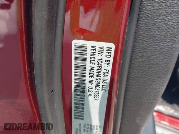 2021 Dodge Durango SXT with VIN 1C4RDHAG9MC878357, listed as a IAAI auction lot 43035473 with 70,285 mi miles and . Bid and sale history available at DreamBid. Image 9.