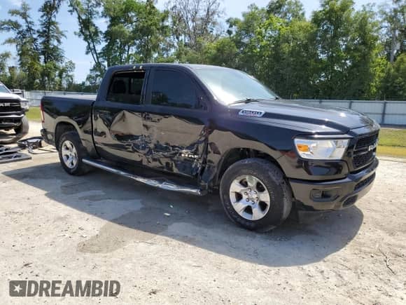 2021 Ram 1500 Big Horn with VIN 1C6RREFM6MN814934, listed as a Copart auction lot 57633925 with 57,154 mi miles and Salvage title. Bid and sale history available at DreamBid. Image 4.