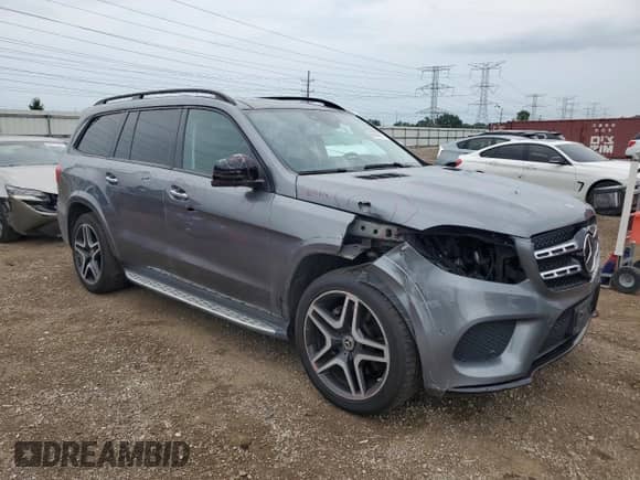 2018 Mercedes-Benz GLS 550 with VIN 4JGDF7DE0JB004064, listed as a Copart auction lot 66699975 with 93,582 mi miles and Salvage title. Bid and sale history available at DreamBid. Image 4.