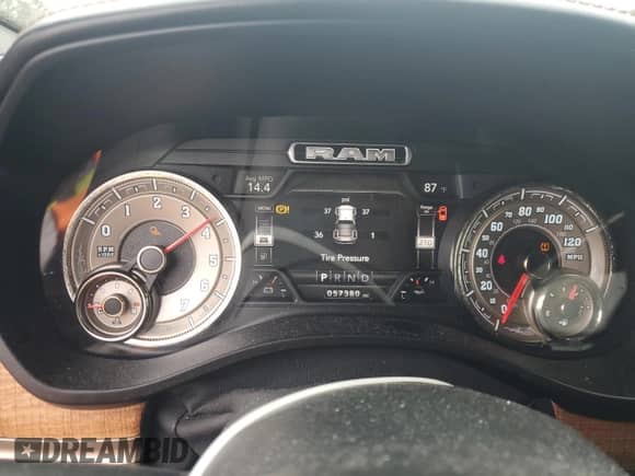 2020 Ram 1500 Longhorn with VIN 1C6SRFKT5LN393744, listed as a Copart auction lot 43413855 with 57,380 mi miles and Non repairable. Bid and sale history available at DreamBid. Image 9.