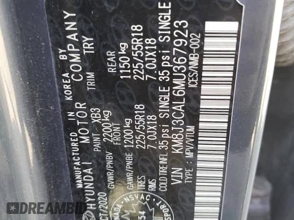 2021 Hyundai Tucson SEL with VIN KM8J3CAL6MU367923, listed as a Copart auction lot 80134785 with 89,406 mi miles and Salvage title. Bid and sale history available at DreamBid. Image 12.