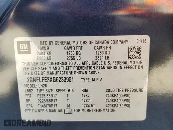 2016 Chevrolet Equinox LT with VIN 2GNFLFE3XG6233951, listed as a Copart auction lot 71409005 with 129,263 mi miles and Salvage title. Bid and sale history available at DreamBid. Image 13.