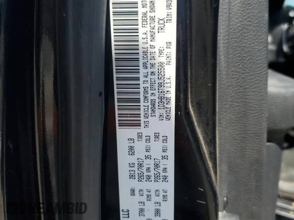 2009 Dodge 1500 SLT с VIN 1D3HB16T99J525500, выставлен на аукционе Copart как лот 56352455 с пробегом 218 209 миль миль и Списание • Salvage title. История ставок и продаж доступна на DreamBid. Изображение 13.