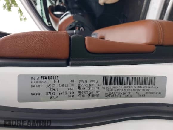 2020 Jeep Grand Cherokee Summit с VIN 1C4RJFJT6LC141240, выставлен на аукционе IAAI как лот 42269496 с пробегом 52 371 миль миль и . История ставок и продаж доступна на DreamBid. Изображение 9.