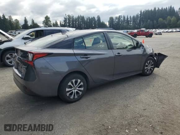 2021 Toyota Prius LE with VIN JTDL9MFU8M3029142, listed as a Copart auction lot 71872485 with Not provided miles and Salvage title. Bid and sale history available at DreamBid. Image 3.