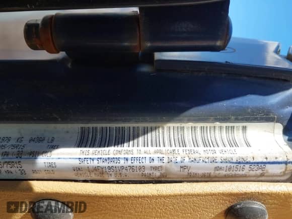 1997 Jeep Wrangler Sport с VIN 1J4FY19S1VP476103, выставлен на аукционе IAAI как лот 43384131 с пробегом 158 818 миль миль и . История ставок и продаж доступна на DreamBid. Изображение 9.