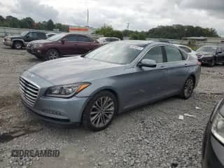 2016 Hyundai Genesis 3.8L with VIN KMHGN4JEXGU137995, listed as a Copart auction lot 68384675 with 118,082 mi miles and Salvage title. Bid and sale history available at DreamBid. Image 1.