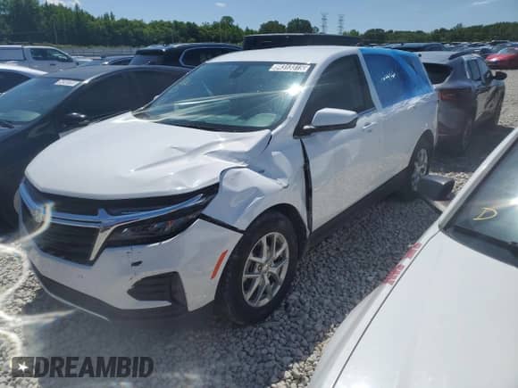 2024 Chevrolet Equinox LT с VIN 3GNAXJEG2RL183520, выставлен на аукционе Copart как лот 54313315 с пробегом 21 642 миль миль и Списание • Salvage title. История ставок и продаж доступна на DreamBid. Изображение 1.