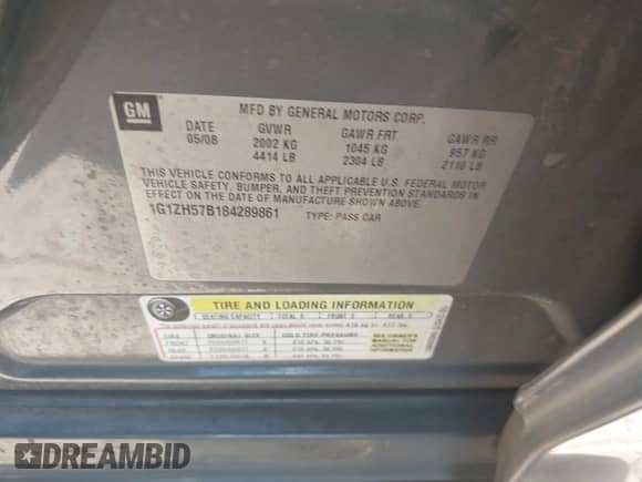 2008 Chevrolet Malibu 1LT с VIN 1G1ZH57B184289861, выставлен на аукционе IAAI как лот 42814093 с пробегом 252 378 миль миль и . История ставок и продаж доступна на DreamBid. Изображение 9.