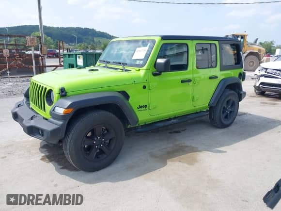 2021 Jeep Wrangler Unlimited Willys with VIN 1C4HJXDN5MW837747, listed as a IAAI auction lot 42947739 with 47,288 mi miles and . Bid and sale history available at DreamBid. Image 2.
