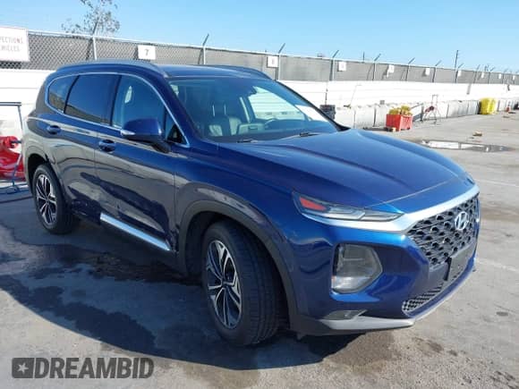 2019 Hyundai Santa Fe Limited z VIN 5NMS53AA0KH079790, wystawiony jako IAAI lot #43324739 z przebiegiem 96 579 mil mil oraz . Historia ofert i sprzedaży dostępna na DreamBid. Obrazek 1.