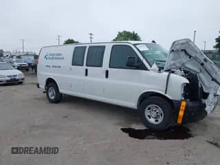 2020 Chevrolet Express Cargo with VIN 1GCWGBFP0L1223210, listed as a IAAI auction lot 42280281 with 20,701 mi miles and . Bid and sale history available at DreamBid. Image 1.