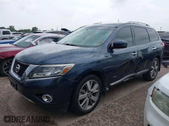 2014 Nissan Pathfinder Platinum Hybrid with VIN 5N1CR2MM2EC661154, listed as a IAAI auction lot 42629726 with 166,864 mi miles and . Bid and sale history available at DreamBid. Image 2.