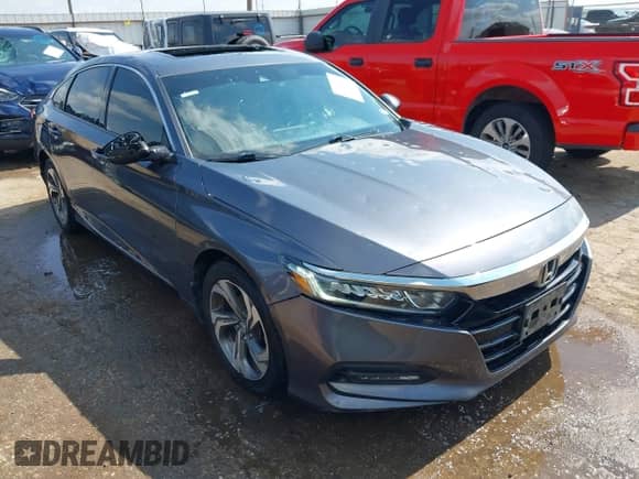 2020 Honda Accord EX-L with VIN 1HGCV1F57LA120403, listed as a IAAI auction lot 42627775 with 60,367 mi miles and . Bid and sale history available at DreamBid. Image 1.