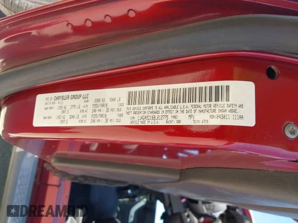 2011 Jeep Wrangler Sahara with VIN 1J4GA5D16BL612775, listed as a IAAI auction lot 43456824 with 183,692 mi miles and . Bid and sale history available at DreamBid. Image 9.