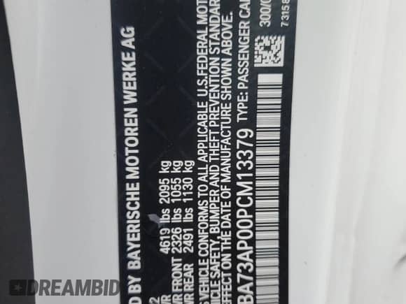 2023 BMW 4 Series 430i xDrive z VIN WBA73AP00PCM13379, wystawiony jako Copart lot #68164165 z przebiegiem 32 397 mil mil oraz Szkoda całkowita • Salvage title. Historia ofert i sprzedaży dostępna na DreamBid. Obrazek 12.