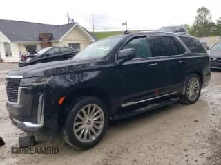 2021 Cadillac Escalade Premium Luxury with VIN 1GYS4BKL8MR446084, listed as a Copart auction lot 58173625 with 120,422 mi miles and Salvage title. Bid and sale history available at DreamBid. Image 1.