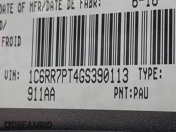 2016 Ram 1500 Longhorn z VIN 1C6RR7PT4GS390113, wystawiony jako IAAI lot #42881926 z przebiegiem Nie podano mil oraz . Historia ofert i sprzedaży dostępna na DreamBid. Obrazek 9.