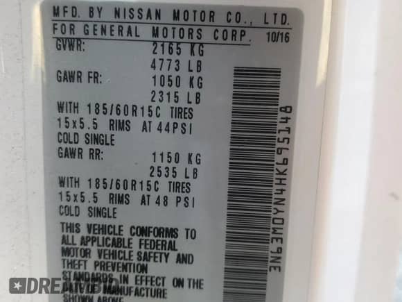 2017 Chevrolet City Express Cargo LS с VIN 3N63M0YN4HK695148, выставлен на аукционе Copart как лот 41378215 с пробегом 196 925 миль миль и Списание • Salvage title. История ставок и продаж доступна на DreamBid. Изображение 13.