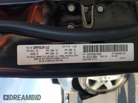 2008 Dodge Caliber R/T z VIN 1B3HE78K28D733286, wystawiony jako Copart lot #84371214 z przebiegiem 152 265 mil mil oraz Nie do naprawy • Non repairable. Historia ofert i sprzedaży dostępna na DreamBid. Obrazek 12.