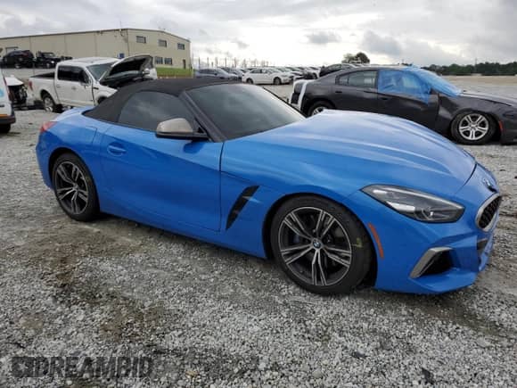 2020 BMW Z4 sDriveM40i z VIN WBAHF9C07LWW42621, wystawiony jako Copart lot #55942195 z przebiegiem Nie podano mil oraz Szkoda całkowita • Salvage title. Historia ofert i sprzedaży dostępna na DreamBid. Obrazek 4.