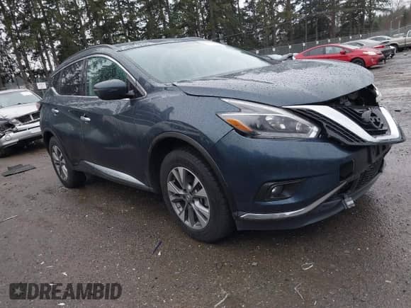 2018 Nissan Murano SV с VIN 5N1AZ2MH8JN143476, выставлен на аукционе IAAI как лот 41240441 с пробегом 63 673 миль миль и . История ставок и продаж доступна на DreamBid. Изображение 1.