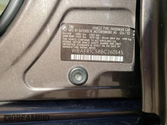 2011 BMW 5 Series 528i с VIN WBAFR1C58BC260545, выставлен на аукционе Copart как лот 82471775 с пробегом Не указан миль и Чистый • Clean title. История ставок и продаж доступна на DreamBid. Изображение 13.