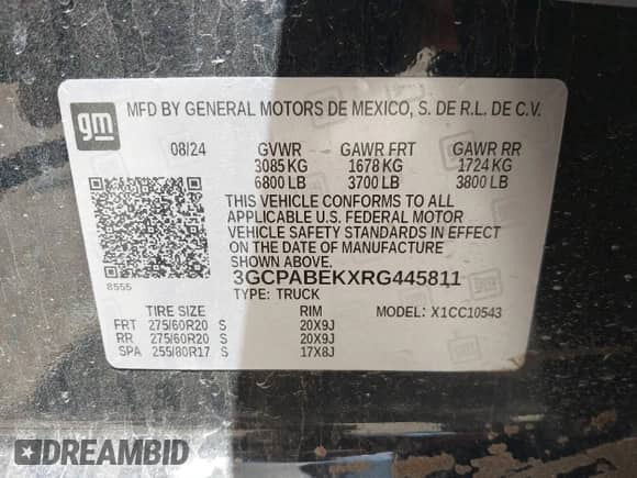 2024 Chevrolet Silverado 1500 Custom с VIN 3GCPABEKXRG445811, выставлен на аукционе IAAI как лот 42261580 с пробегом 14 247 миль миль и . История ставок и продаж доступна на DreamBid. Изображение 9.