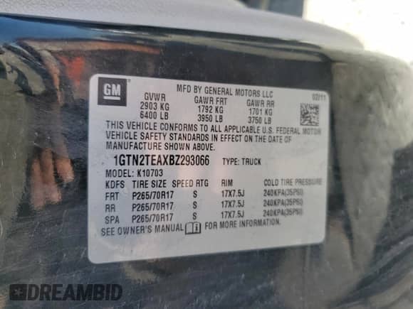 2011 GMC Sierra 1500 Work Truck z VIN 1GTN2TEAXBZ293066, wystawiony jako Copart lot #48260685 z przebiegiem 174 090 mil mil oraz Szkoda całkowita • Salvage title. Historia ofert i sprzedaży dostępna na DreamBid. Obrazek 12.