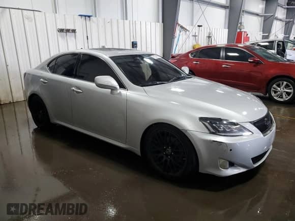 2007 Lexus IS 250 with VIN JTHCK262872014835, listed as a Copart auction lot 61559185 with 233,151 mi miles and Salvage title. Bid and sale history available at DreamBid. Image 4.
