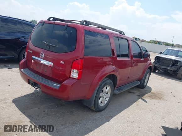 2008 Nissan Pathfinder SE with VIN 5N1AR18U48C605295, listed as a IAAI auction lot 43052597 with 254,359 mi miles and . Bid and sale history available at DreamBid. Image 4.