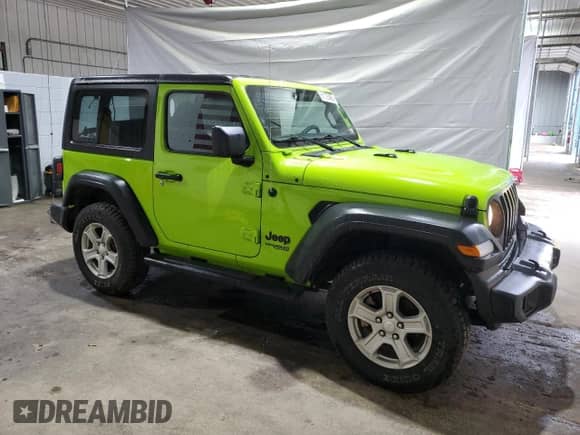 2021 Jeep Wrangler Sport S with VIN 1C4HJXAG2MW817025, listed as a Copart auction lot 61175485 with 55,387 mi miles and Salvage title. Bid and sale history available at DreamBid. Image 4.