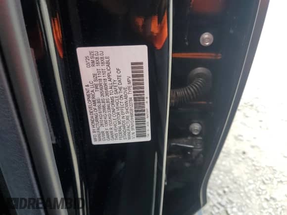 2025 Honda Pilot TrailSport with VIN 5FNYG1H68SB122784, listed as a Copart auction lot 69452245 with 4,474 mi miles and Salvage title. Bid and sale history available at DreamBid. Image 13.