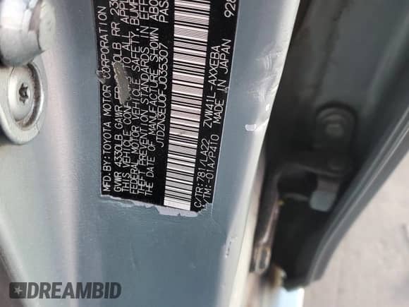 2015 Toyota Prius Two z VIN JTDZN3EU0FJ035307, wystawiony jako Copart lot #82337375 z przebiegiem 106 676 mil mil oraz Szkoda całkowita • Salvage title. Historia ofert i sprzedaży dostępna na DreamBid. Obrazek 13.