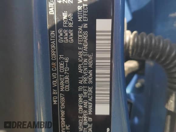 2015 Volvo S60 T5 Drive-E Platinum с VIN YV126MFMXF1345977, выставлен на аукционе Copart как лот 62184635 с пробегом 65 341 миль миль и Списание • Salvage title. История ставок и продаж доступна на DreamBid. Изображение 12.