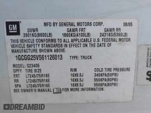2006 Chevrolet Express Cargo с VIN 1GCGG25V561126013, выставлен на аукционе IAAI как лот 42394737 с пробегом 141 193 миль миль и . История ставок и продаж доступна на DreamBid. Изображение 9.