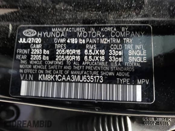 2021 Hyundai Kona SE with VIN KM8K1CAA3MU635173, listed as a Copart auction lot 71293305 with 95,799 mi miles and Clean title. Bid and sale history available at DreamBid. Image 13.