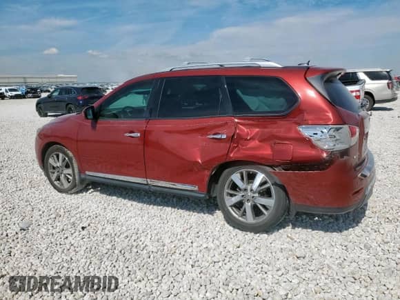 2015 Nissan Pathfinder Platinum z VIN 5N1AR2MN7FC698296, wystawiony jako Copart lot #81789405 z przebiegiem 147 361 mil mil oraz Szkoda całkowita • Salvage title. Historia ofert i sprzedaży dostępna na DreamBid. Obrazek 2.