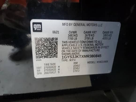 2021 Cadillac Escalade with VIN 1GYS3JKTXMR380845, listed as a Copart auction lot 46089645 with 238,953 mi miles and Clean title. Bid and sale history available at DreamBid. Image 13.