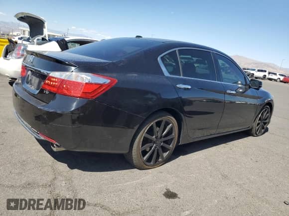 2014 Honda Accord EX-L with VIN 1HGCR3F84EA034818, listed as a Copart auction lot 80589815 with 97,871 mi miles and Salvage title. Bid and sale history available at DreamBid. Image 3.