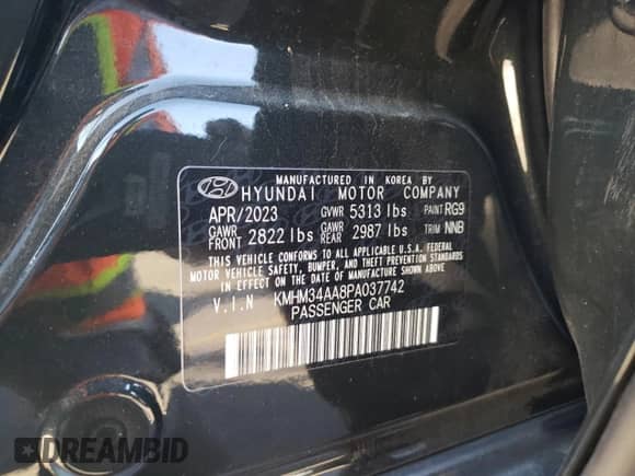 2023 Hyundai Ioniq 6 SEL с VIN KMHM34AA8PA037742, выставлен на аукционе Copart как лот 76393664 с пробегом 17 148 миль миль и Списание • Salvage title. История ставок и продаж доступна на DreamBid. Изображение 13.