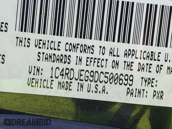 2013 Dodge Durango Citadel with VIN 1C4RDJEG9DC500699, listed as a IAAI auction lot 43324473 with 118,294 mi miles and . Bid and sale history available at DreamBid. Image 9.