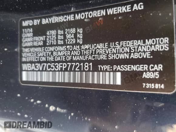 2015 BMW 4 Series 428i с VIN WBA3V7C53FP772181, выставлен на аукционе Copart как лот 71009465 с пробегом 78 327 миль миль и Списание • Salvage title. История ставок и продаж доступна на DreamBid. Изображение 12.