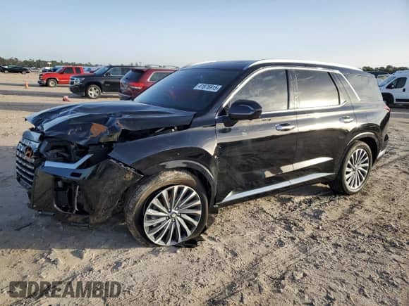 2024 Hyundai Palisade Calligraphy z VIN KM8R74GEXRU761969, wystawiony jako Copart lot #41876915 z przebiegiem 5 796 mil mil oraz Szkoda całkowita • Salvage title. Historia ofert i sprzedaży dostępna na DreamBid. Obrazek 1.