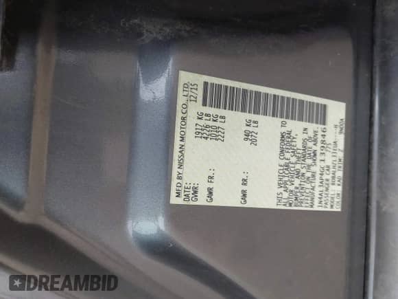 2016 Nissan Altima SV z VIN 1N4AL3AP4GC139846, wystawiony jako IAAI lot #43082524 z przebiegiem 167 988 mil mil oraz . Historia ofert i sprzedaży dostępna na DreamBid. Obrazek 9.