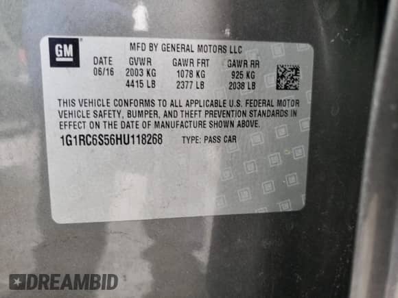 2017 Chevrolet Volt LT с VIN 1G1RC6S56HU118268, выставлен на аукционе Copart как лот 69440512 с пробегом 65 916 миль миль и . История ставок и продаж доступна на DreamBid. Изображение 12.